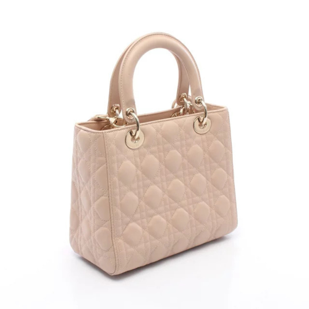 Christian Dior LADY Cannage Handbag Leather Pink - Picture 2 of 6